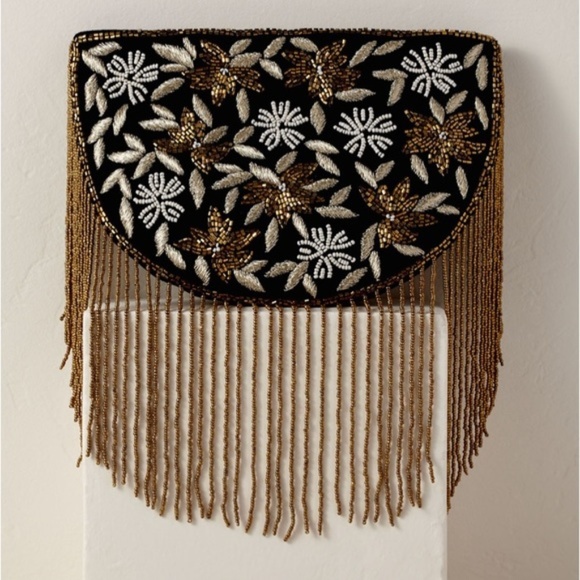 BHLDN Handbags - BHLDN From St Xavier Sapphire Beaded Crossbody